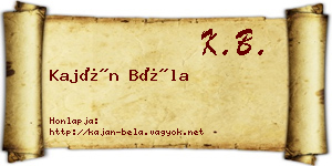 Kaján Béla névjegykártya