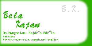 bela kajan business card